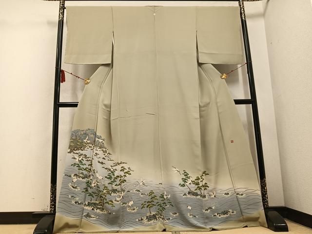 平和屋着物 本加賀友禅作家 堀哲也 色留袖 群れ鶴浜松文 暈し染め 正絹 ph