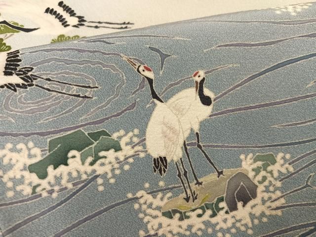 色留袖 群れ鶴浜松文