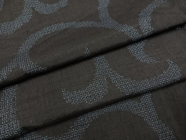 平和屋着物 結城紬 80亀甲 唐草文 正絹 ph