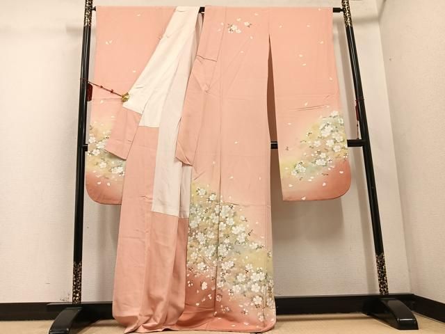 平和屋着物 豪華振袖 桜文 暈し染め 金銀彩 正絹 ph