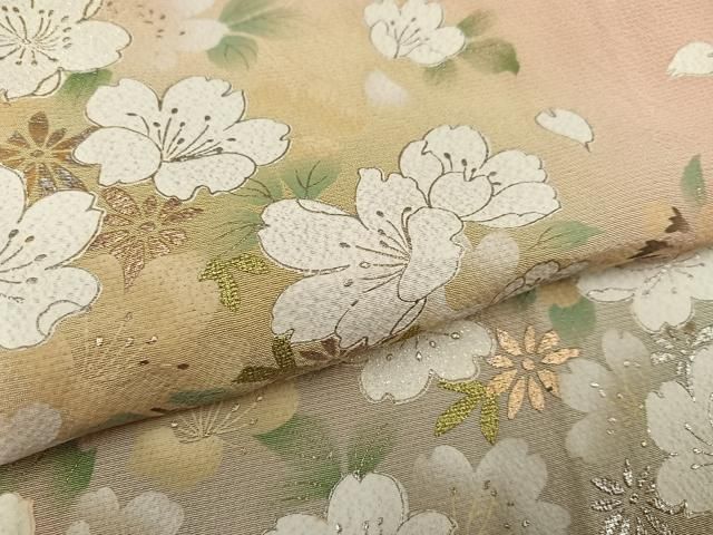  平和屋着物 豪華振袖 桜文 暈し染め 金銀彩 正絹 ph 振袖 着物