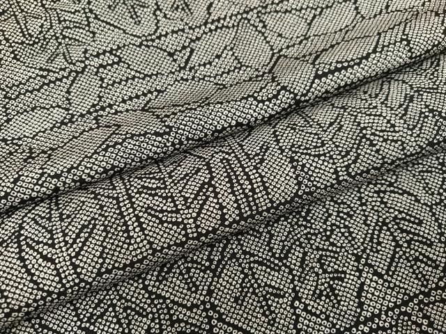 平和屋着物 上質な小紋 樹林文 黒地 正絹 ph