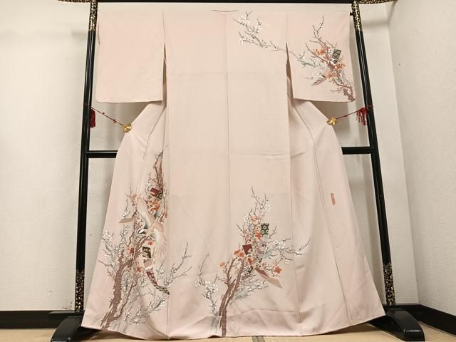 平和屋着物 訪問着 作家物 群れ鶴花鳥文 正絹 ph