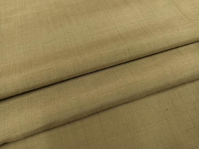 平和屋着物 上質な紬 色無地 油色 正絹 ph