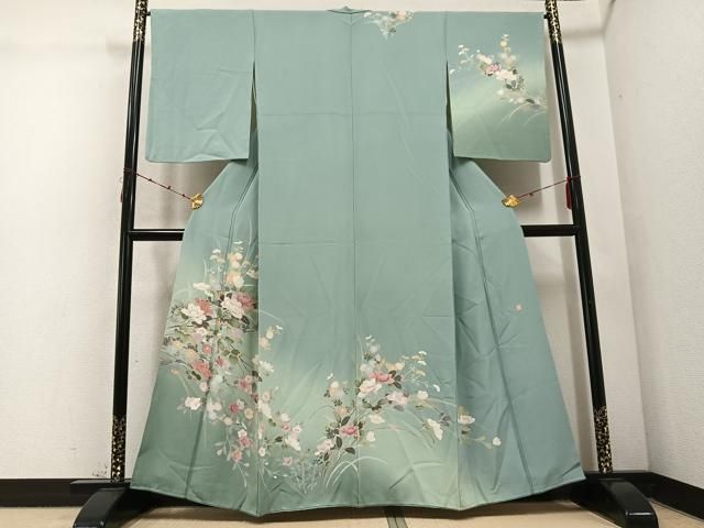 平和屋着物 訪問着 友禅 作家物 枝花文 暈し染め 正絹 ph