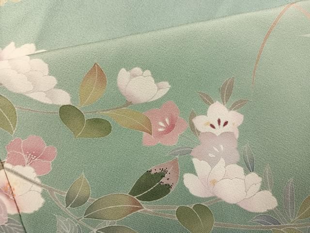  平和屋着物 訪問着 友禅 作家物 枝花文 暈し染め 正絹 ph 訪問着 付け下げ 着物