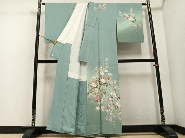 平和屋着物 訪問着 友禅 作家物 枝花文 暈し染め 正絹 ph