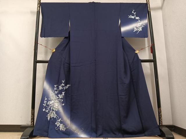 平和屋着物 訪問着 葡萄唐草文 暈し染め 銀彩 正絹 ph