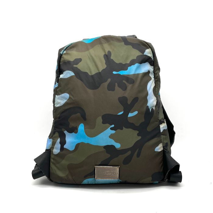 中古】Valentino ヴァレンティノ ロック スタッズ カモ 迷彩 ナイロン