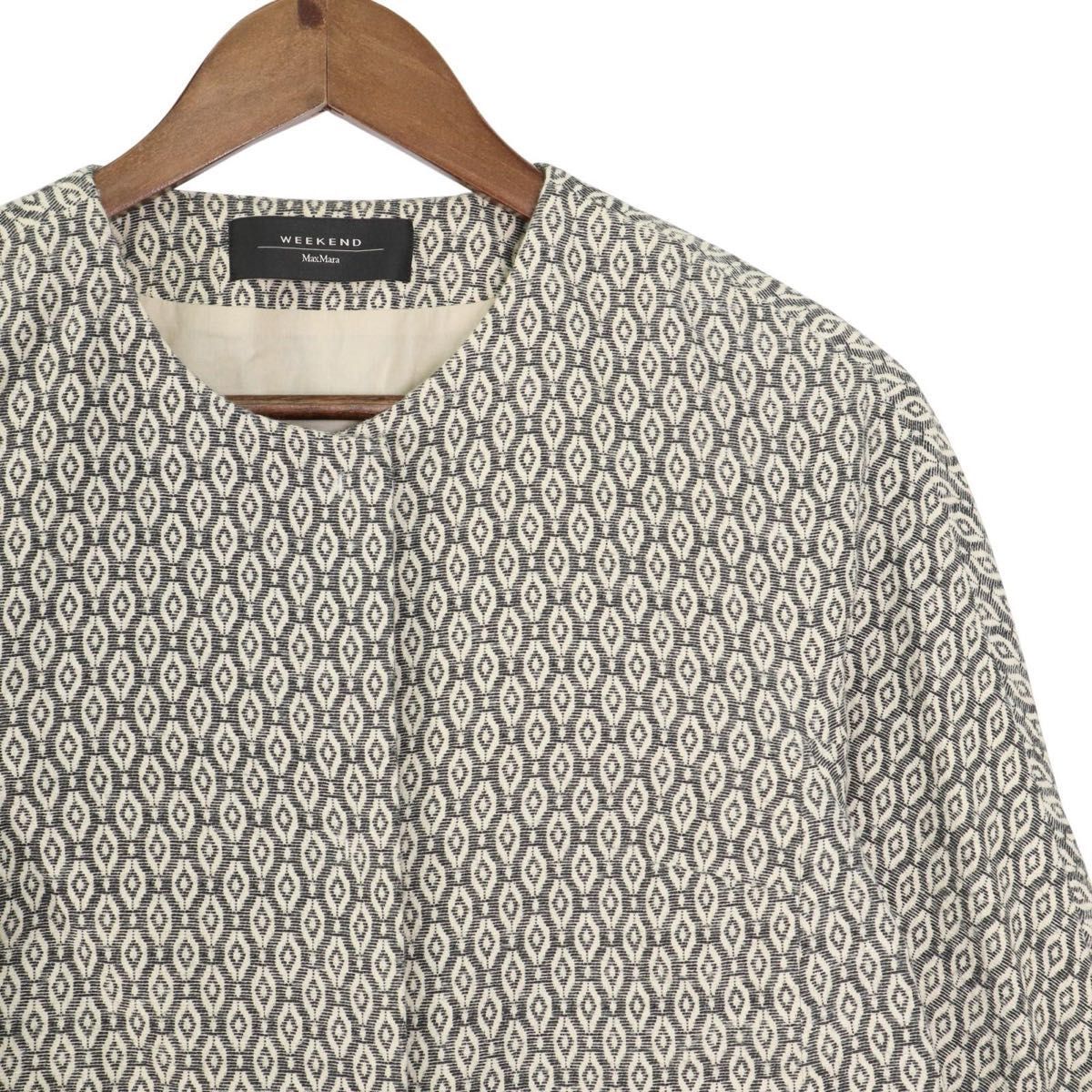 Weekend Max Mara マックスマーラ ロングコート レディース 幾何学柄 ノー コットン100% 40