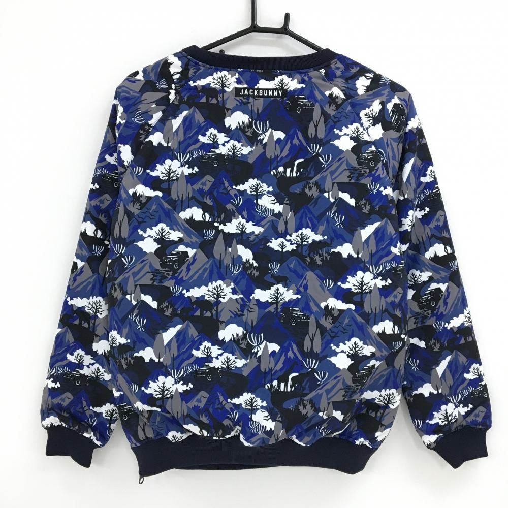 超 ジャックバニー 中綿スニード ブルー×白 フォレスト柄 蓄熱裏地 ブルゾン レディース 0 S ゴルフウェア Jack Bunny