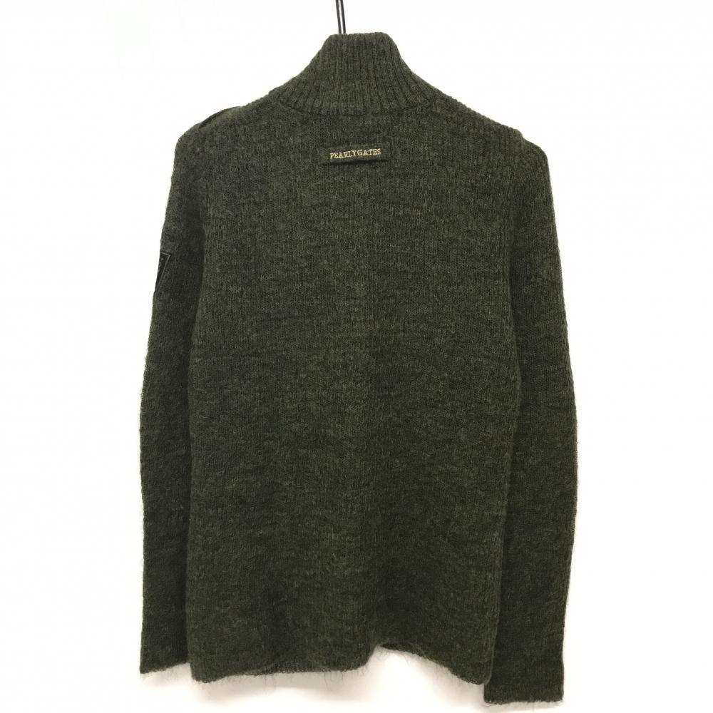 超 パーリーゲイツ ニットジャケット カーキ 金ボタン モヘヤ混 レディース 2 L ゴルフウェア PEARLY GATES