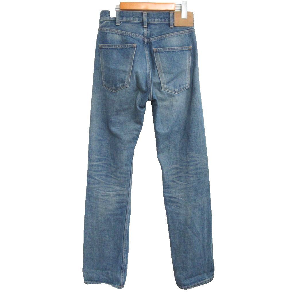 セリーヌ CELINE エディスリマン ジップフライ デニム パンツ ジーンズ N458 945F 07UW セルビッジ レザーパッチ インディゴ 26