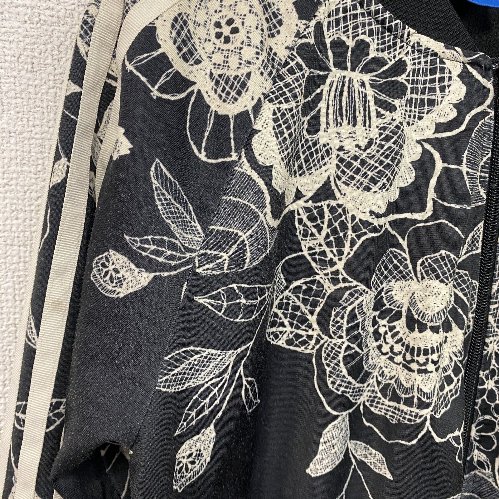 古着 adidas アディダス トラックジャケット ジャージ 花柄 黒 ブラック XOTサイズ GINKGOPHARMACY_COM