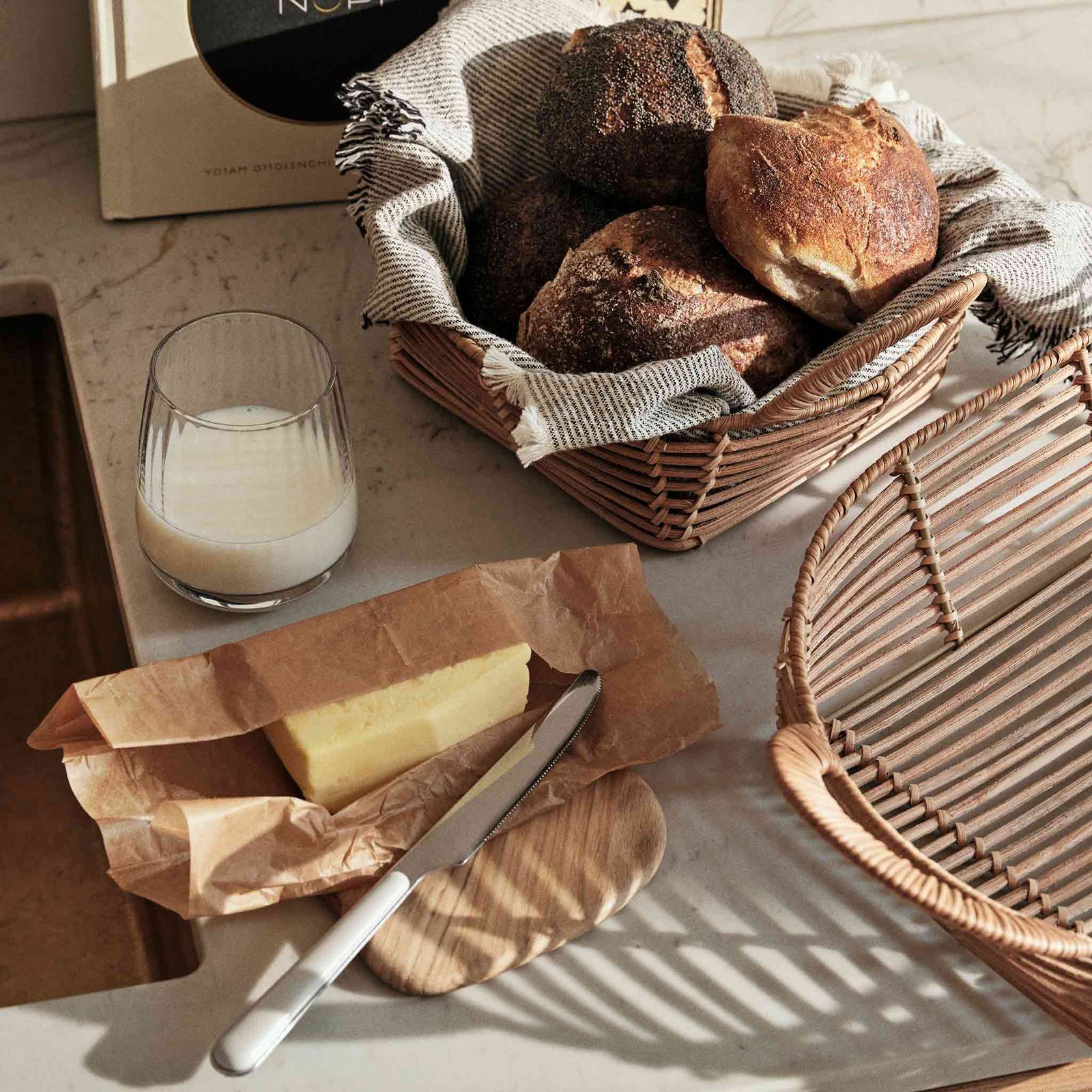 Broste Copenhagen ブロステコペンハーゲン 持ち手付きバスケット SAFI 北欧雑貨 ナチュラル 97x14600321