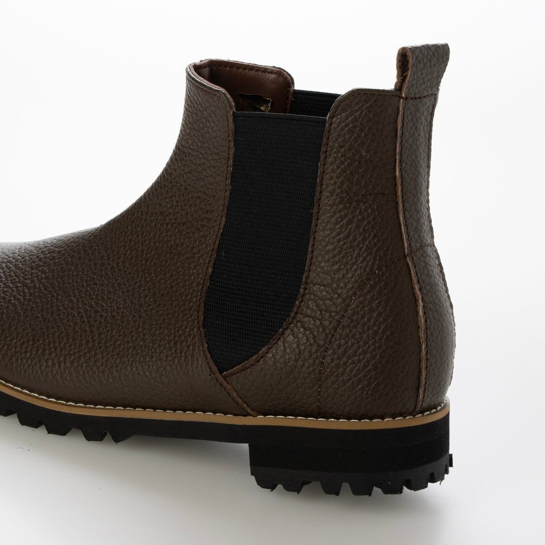  本革 牛革コンフォート タンクソール サイドゴアブーツ D.BROWN サイドゴアブーツ ブーツ