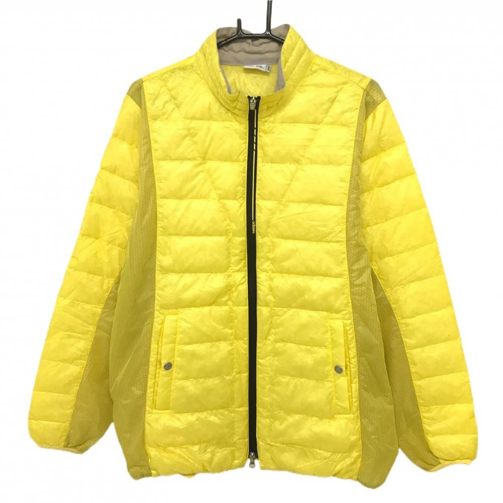 超 アディダス ダウンジャケット イエロー サイド 袖下総柄 メンズ O XG ゴルフウェア adidas