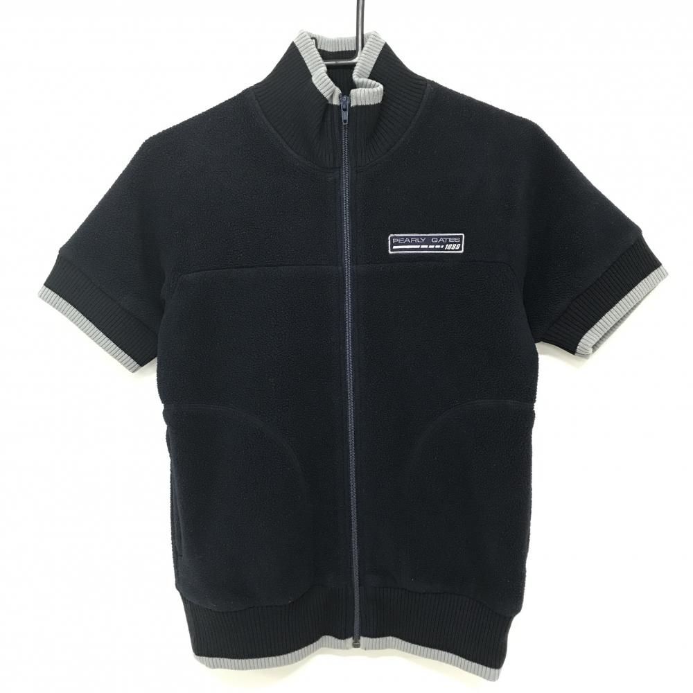 パーリーゲイツ 半袖ブルゾン ネイビー×グレー フリース 裏地メッシュ