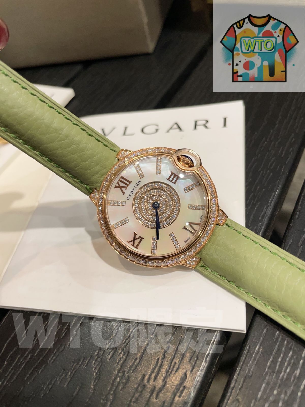  WTO通販 Cartier カルティエ ブルーバルーン デ スワロフスキークリスタルダイヤモンドを文字盤に使用-WTO輸入-HPN 04 腕時計(デジタル) 時計