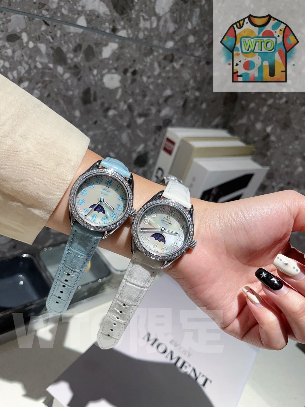 WTO通販 Omega オメガ スピードマスター ムーンフェイズ 指針に夜光効果を備える-WTO輸入-LCX82