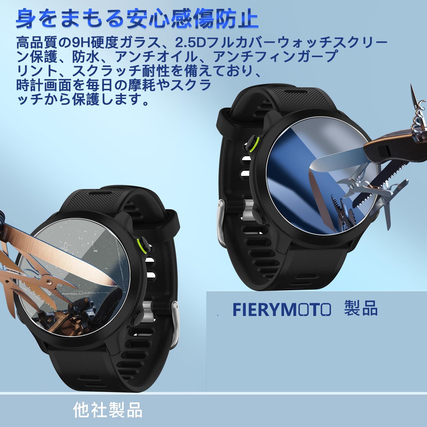 3枚セット 日本旭硝子製】 用 GARMIN ForeAthlete 55 ガラスフィルム 3