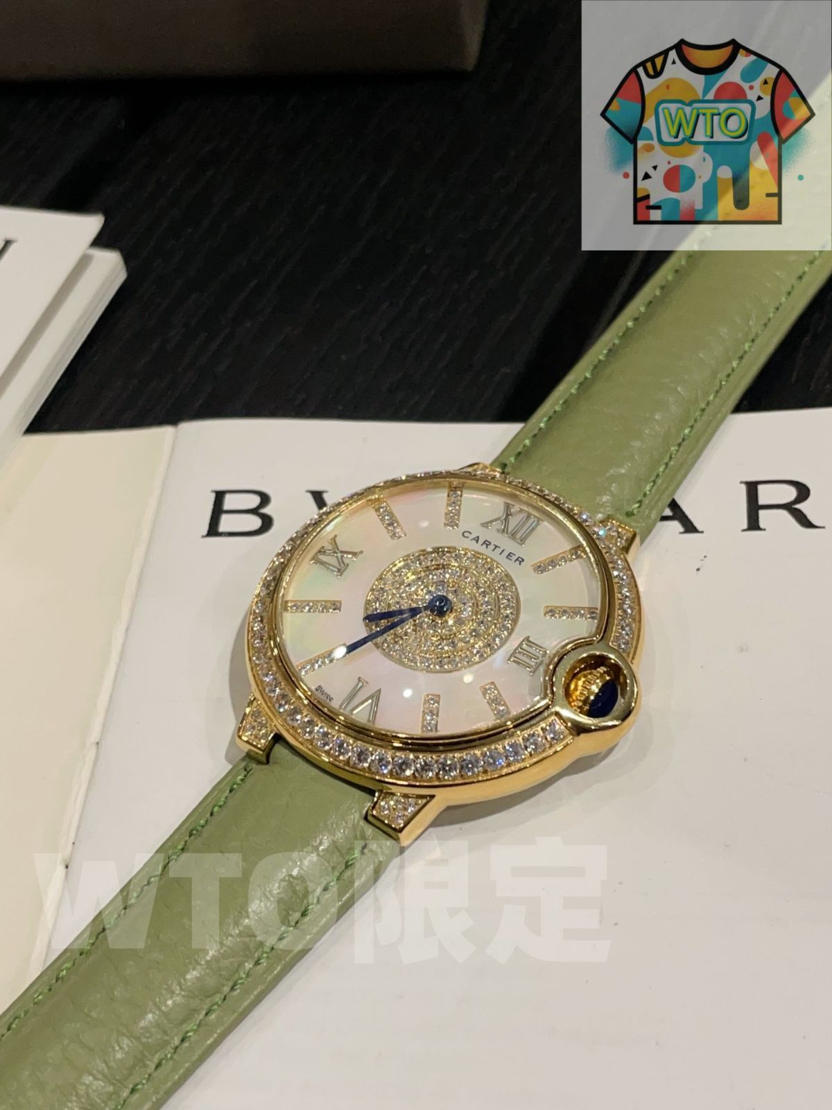 【人気通販】 WTO通販 Cartier カルティエ ブルーバルーン デ カルティエ スワロフスキークリスタルダイヤモンドを文字盤に使用-WTO輸入-UWP52