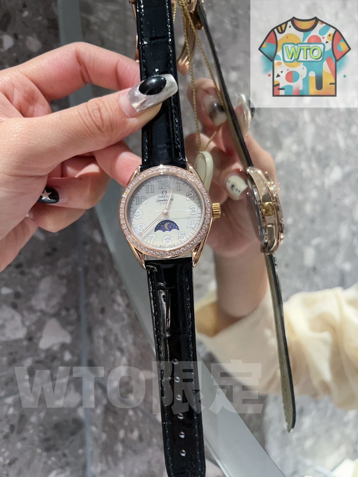  WTO通販 Omega オメガ スピードマスター ムーンフェイズ 指針に夜光効果を備える WTO輸入 DIB 65 腕時計(デジタル) 時計