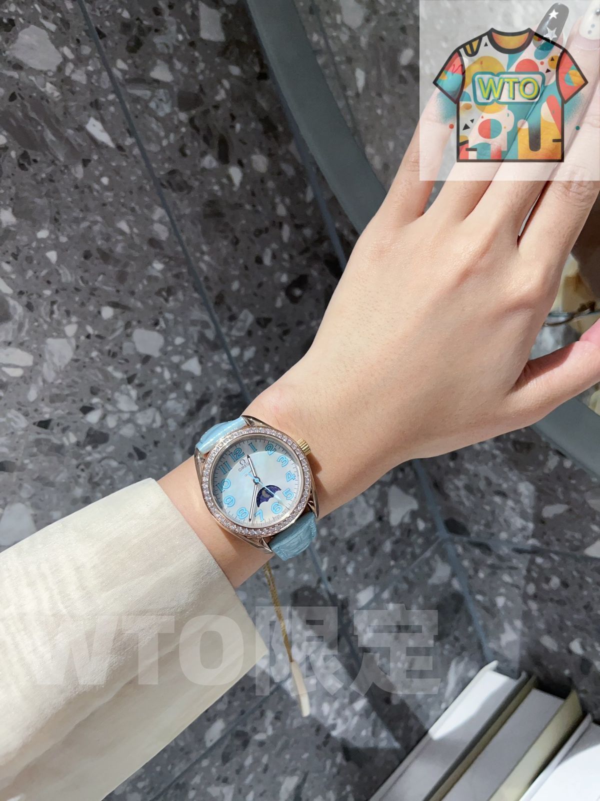 WTO通販 Omega オメガ スピードマスター ムーンフェイズ 指針に夜光効果を備える-WTO輸入-DIB65