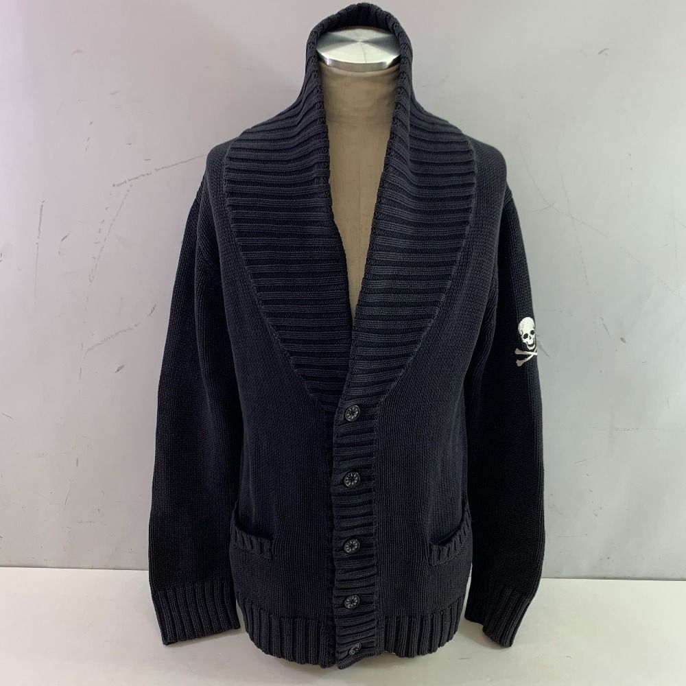 04 w 5254 ラブレス カーディガン スカルロゴ ニットカーデ メンズ ブラック サイズ3 61 N 32-605-09