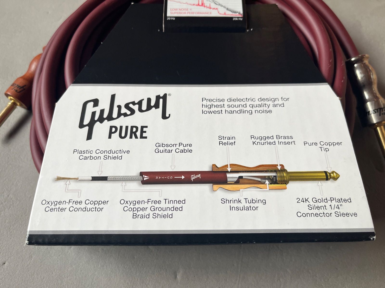  ギブソン シールド Gibson Pure Instrument Cable 25 ft 約7 6 m CAB CH チェリー色 フォンケーブル ギター ベース用パーツ アクセサリー