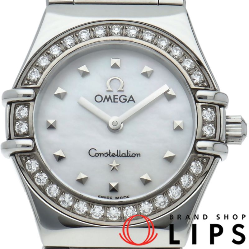 オメガ コンステレーションミニ 22.5mm マイチョイス ダイヤベゼル シェル 1465.71 箱 保証書 SS レディース時計