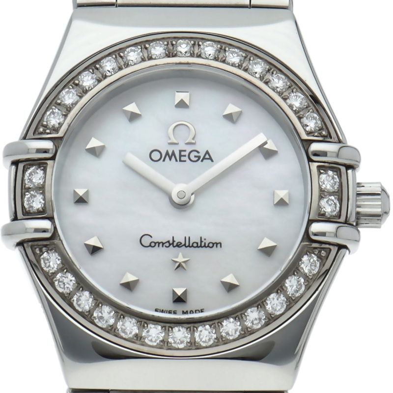 オメガ コンステレーションミニ 22 5 mm マイチョイス ダイヤベゼル シェル 1465 71 箱 保証書 SS レディース時計