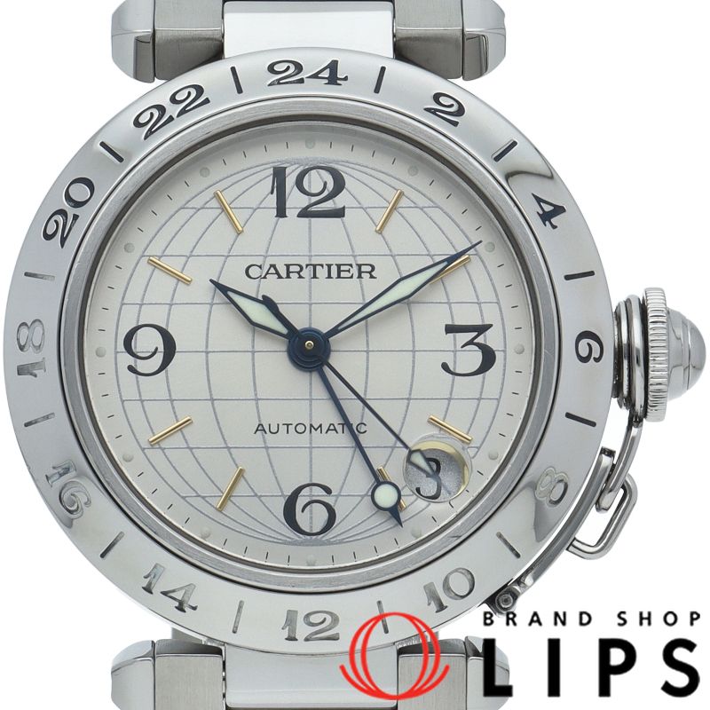 カルティエ パシャC メリディアン GMT W31029M7 内箱 SS ユニセックス時計 シルバー 仕上げ済