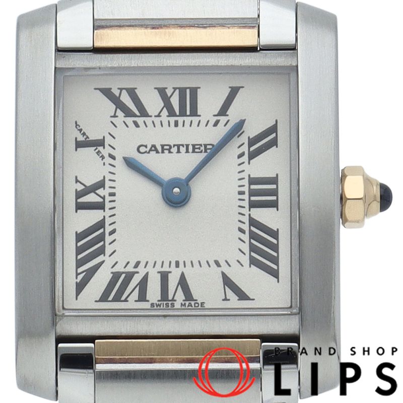 カルティエ タンクフランセーズSM ウォッチ コンビ W51007Q4 K18YG SS レディース時計 アイボリー 仕上げ済