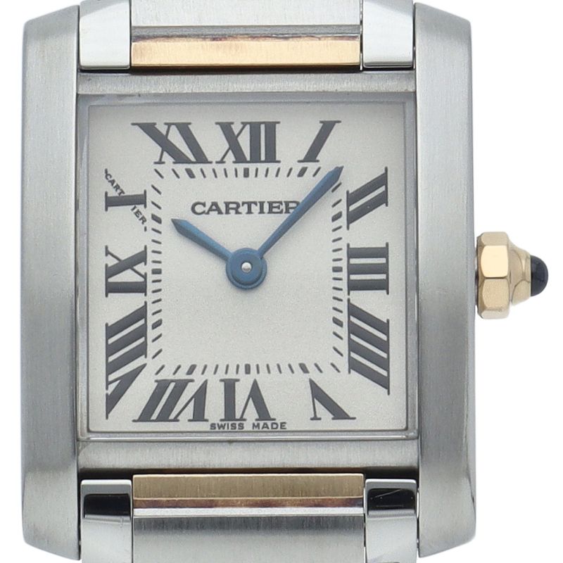 カルティエ タンクフランセーズSM ウォッチ コンビ W51007Q4 K18YG SS レディース時計 アイボリー 仕上げ済