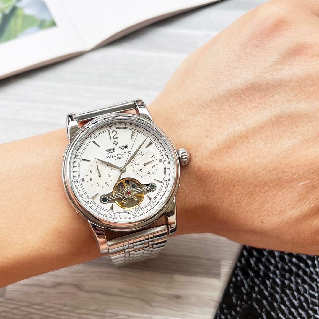 WTO通販 Patek Philippe Multifunction 男士愛用の 腕時計 白 金ケース 付き-WTO輸入-LPW98