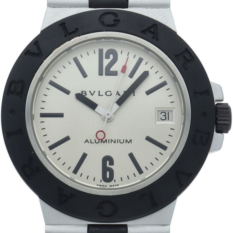 ブルガリ アルミニウム ウォッチ 38mm オートマチック AL38A AL38TAVD 箱 保証書 アルミ ラバー メンズ時計