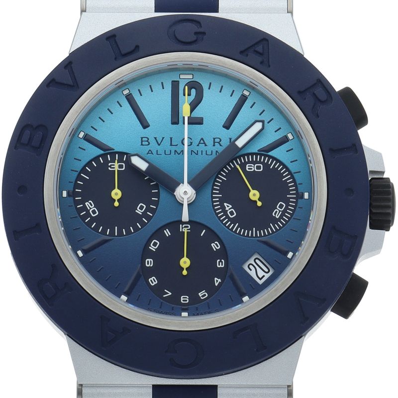 ブルガリ アルミニウム クロノグラフ ウォッチ 40mm カプリ 世界 1000本 BB40ATCH 103844 箱 保証書