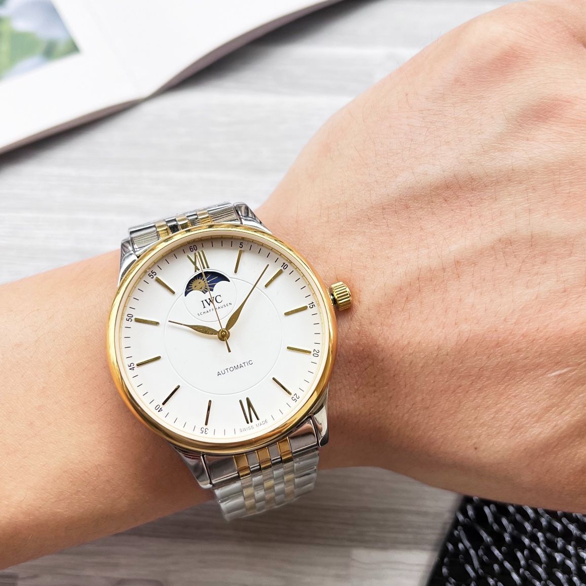 WTO通販 IWC Classic Timepiece ホワイト ゴールドケース 三 デザイン 男士腕時計-WTO輸入-DGL62