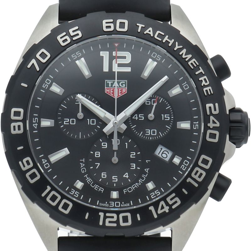 タグ ホイヤー フォーミュラ1 クロノグラフ CAZ1010.FT8024 箱 保証書 SS ラバー メンズ時計 ブラック 美