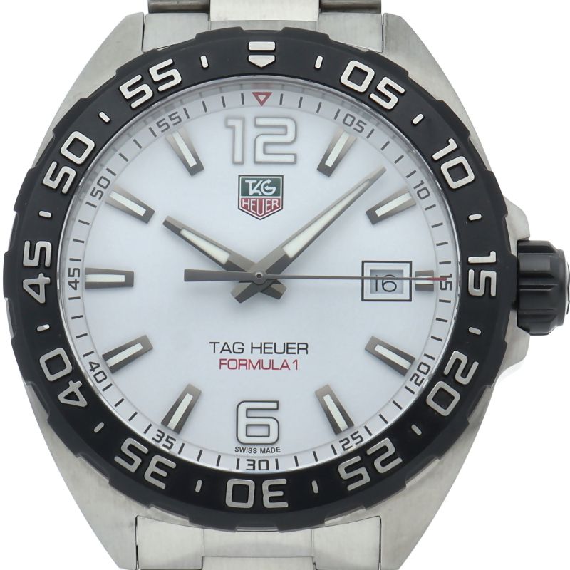 タグ ホイヤー フォーミュラ1 ウォッチ WAZ1111.BA0875 箱 保証書 SS メンズ時計 ホワイト 仕上げ済