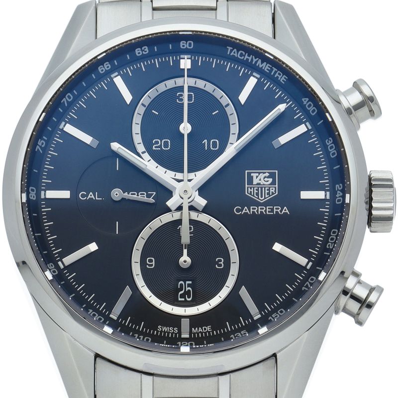 タグ ホイヤー カレラ キャリバー1887 クロノグラフ CAR2110.BA0724 箱 保証書 SS メンズ時計 ブラック 仕