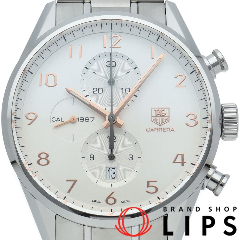 タグ ホイヤー カレラ キャリバー1887 クロノグラフ CAR2012.BA0796 箱 保証書 SS メンズ時計 シルバー 仕