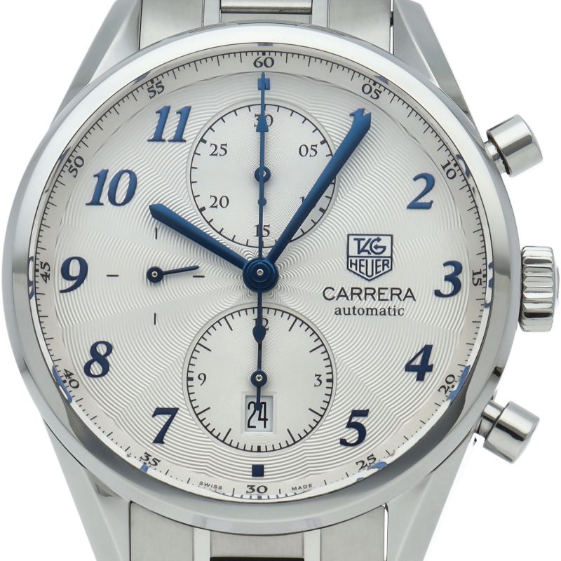 タグ ホイヤー カレラ ヘリテージ クロノグラフ CAS2111.BA0730 箱 保証書 SS メンズ時計 シルバー 仕上げ済