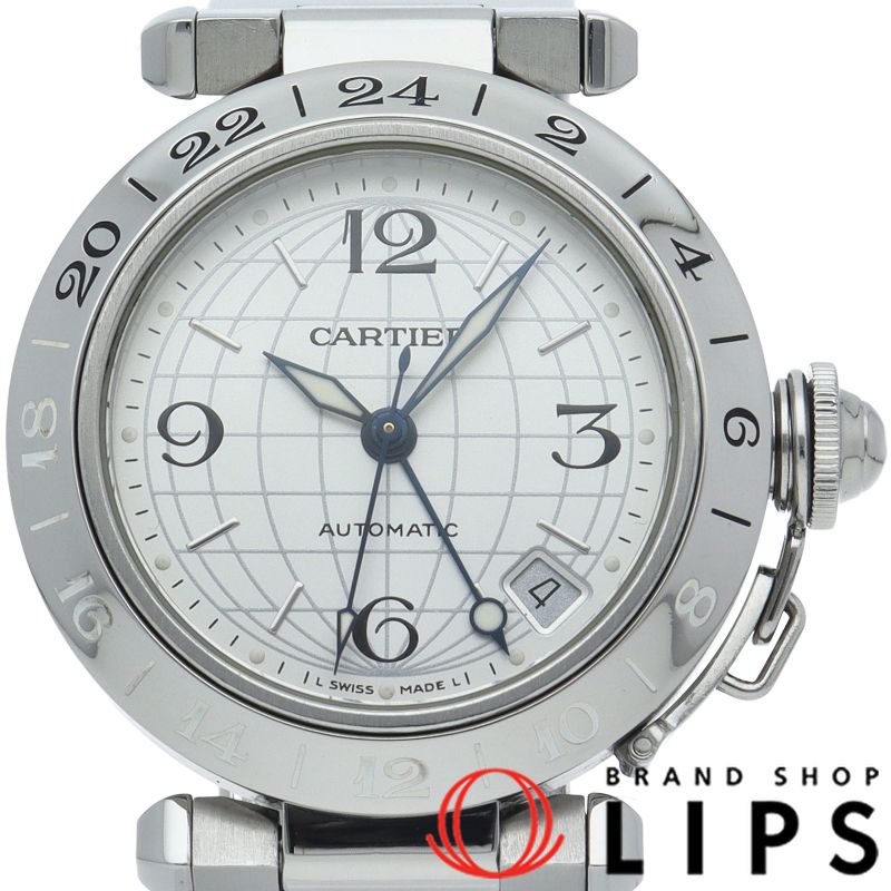 カルティエ パシャC メリディアン GMT W31078M7 SS ユニセックス時計 シルバー