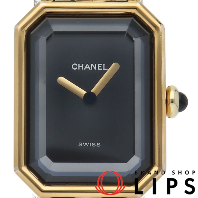 シャネル プルミエールS ウォッチ H0001 GP 革 レディース時計 ブラック 仕上げ済