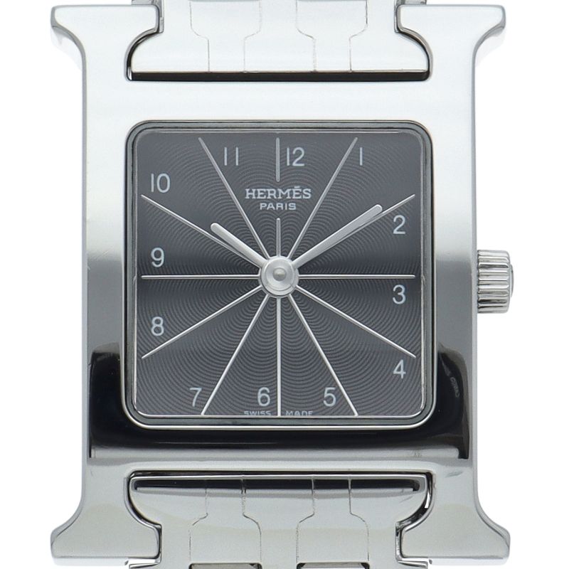 エルメス Hウォッチ レディース時計 HH1.210 SS レディース時計 ブラック 仕上げ済