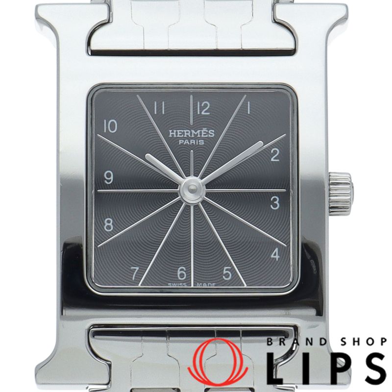 エルメス Hウォッチ レディース時計 HH1.210 SS レディース時計 ブラック 仕上げ済