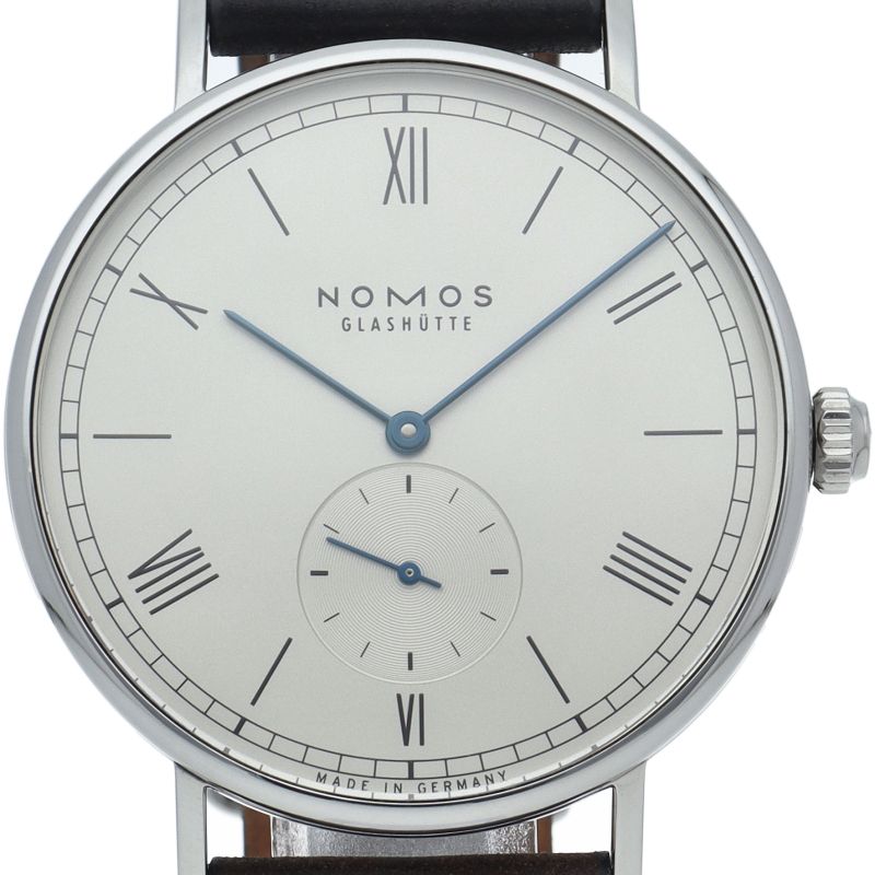 ノモス ラドウィッグ オートマチック 40mm LD1E2W2 箱 保証書 SS 革 メンズ時計 シルバー 仕上げ済 中