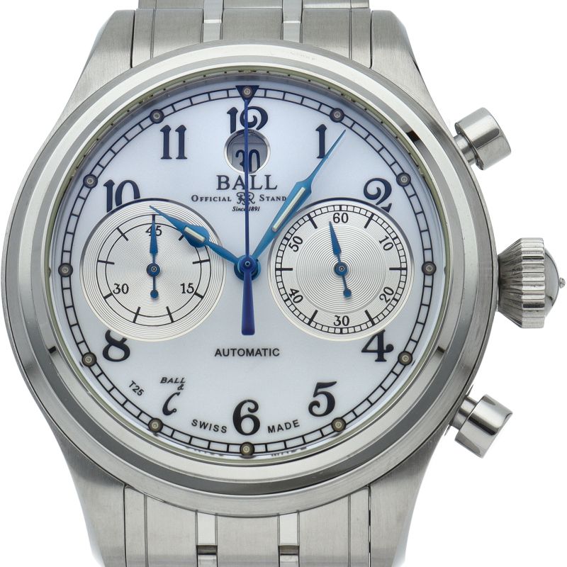 ボールウォッチ トレインマスター キャノンボール2 オートマチック 41mm CM1052D-L3FJ-WH 箱 保証書 SS メ